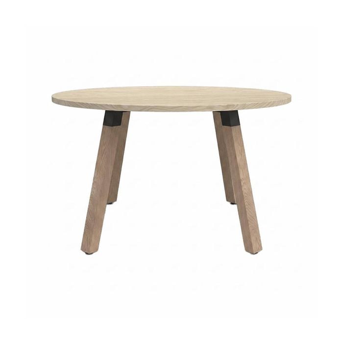 Olg Plantation Boardroom Table 4 Leg Solid Oak Frame Nordic Maple Top 1200mm Square