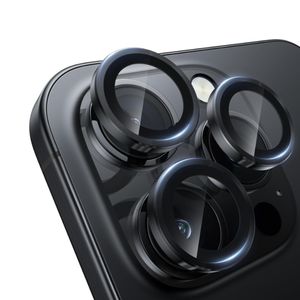 Metal Camera Lens Glass Individual Eagle Protector Cover - For Apple iPhone 17 Pro / 17 Pro Max (Black)