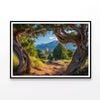 Trees with Mountains  Print 100% Australian Made 120x90cm  (Poster)