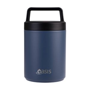 Oasis Stainless Steel D/Wall Insulated Food Flask W/ Handle Indigo 480ml