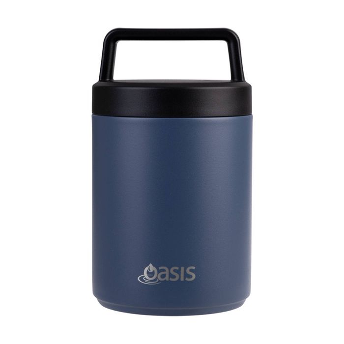 Oasis Stainless Steel D/Wall Insulated Food Flask W/ Handle Indigo 480ml