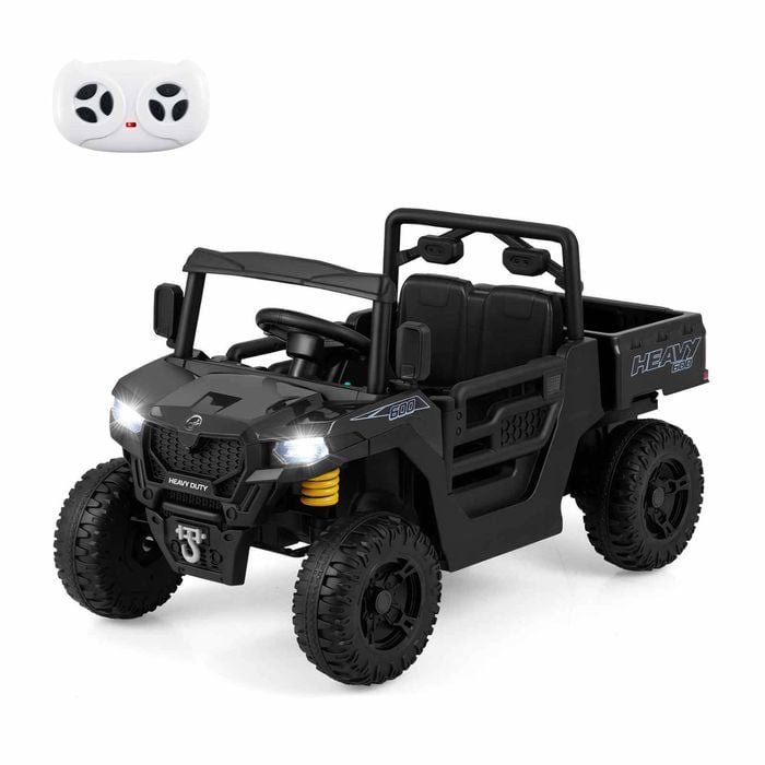 Costway 12v Kids Electric Ride On Dump Truck Toy Car Gift Black