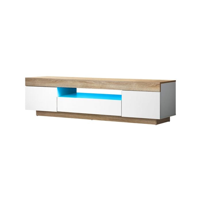 Oikiture Entertainment Unit Led Trendy Natural 180cm