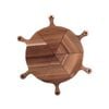 SOGA 6pcs Brwn Rnd Wood Pizza Server