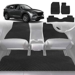 6D Diamond Car Floor Mats for Mazda CX-5 2017-2025-Full Set-Black-Outback GT