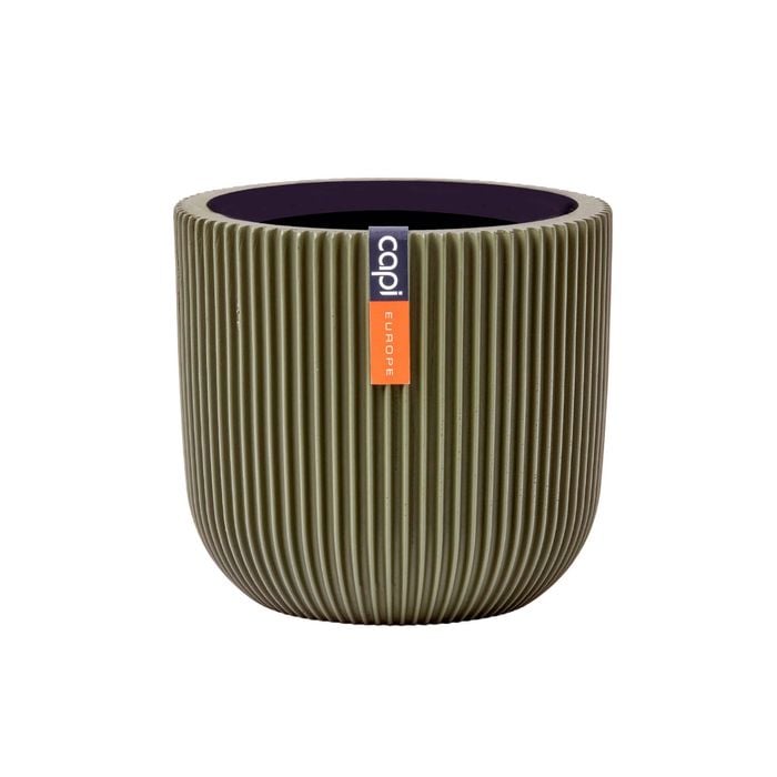 Capi 17 x 15cm Green Groove Indoor Plant Pot