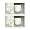 2x 2pc Lvd Love You Gift Matching Ceramic Mug & Notebook Set Green/white