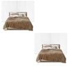 SOGA 2x 150x200cm Warm & Cozy Flannel Polyester Throw Blanket Light Brown