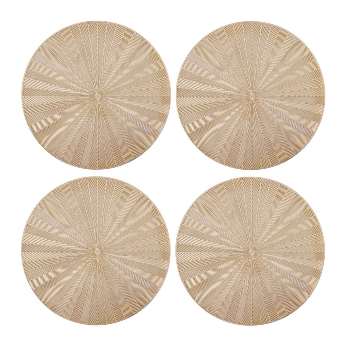 4pc Mikasa Round PU Gold Kitchen Table Placemat Set, 38cm - Bunnings ...