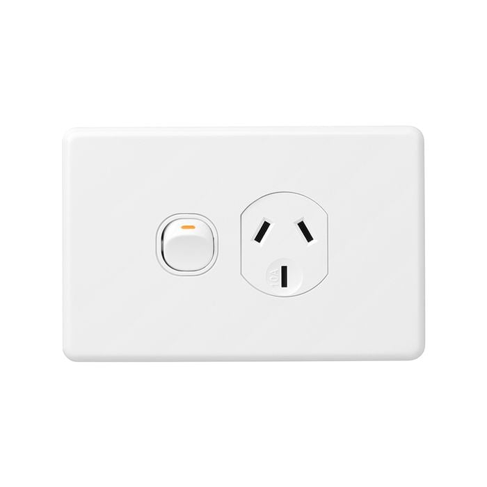 DETA X6 White Single Power Point - Gloss White