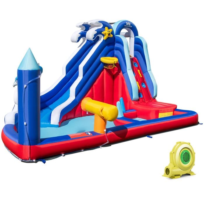 Costway Kids Jumping Castle Splash Pool With 680w Blower
