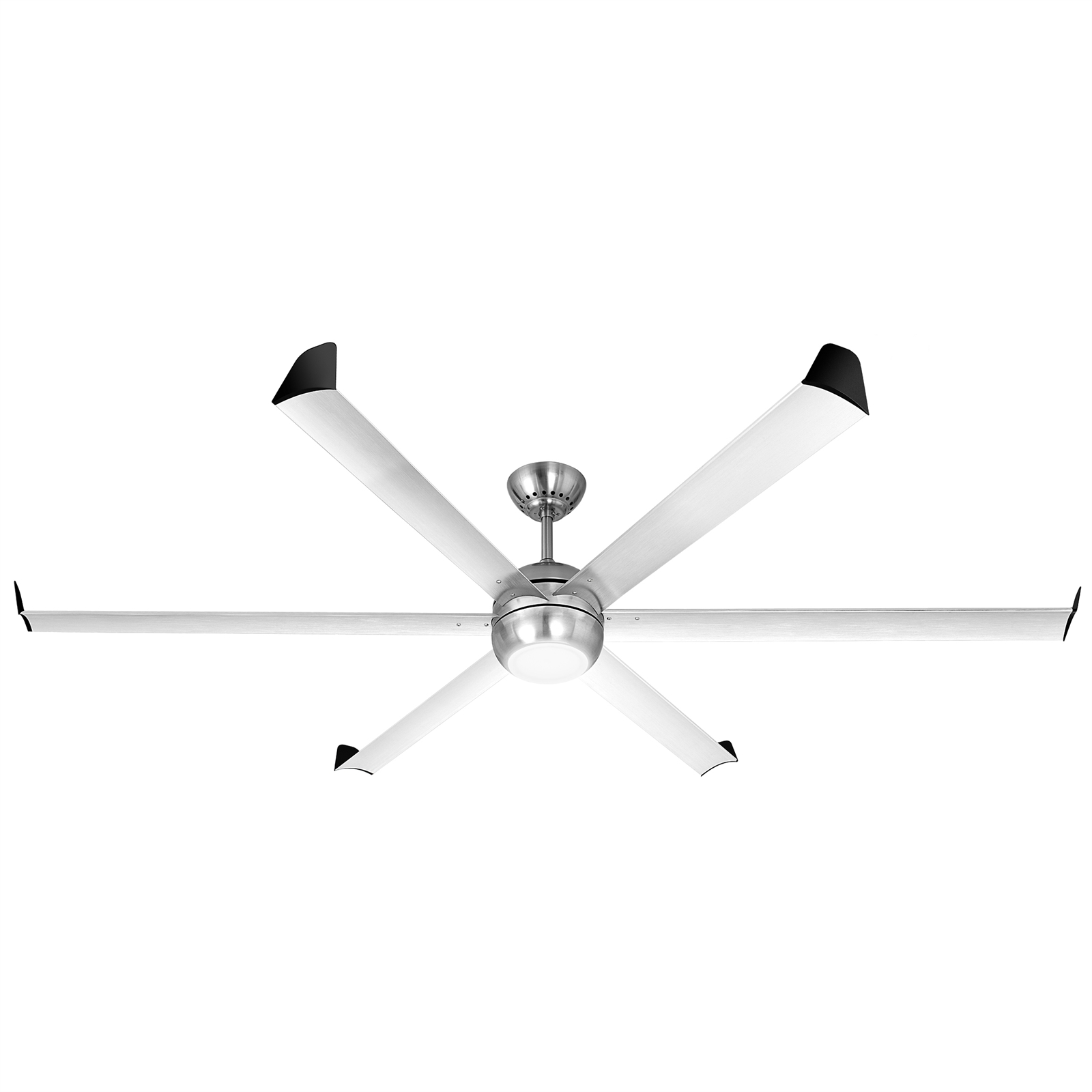Arlec 2.54m Aluminium Polish 6 Blade Goliath Ceiling Fan With LED Light And Remote Control
