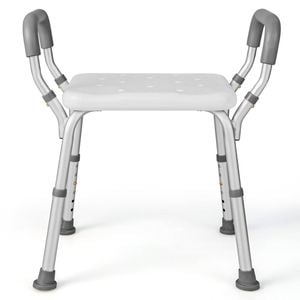 Costway Portable Shower Chair Anti-slip Bath Seat W/arm Bathroom Spa Bathtub