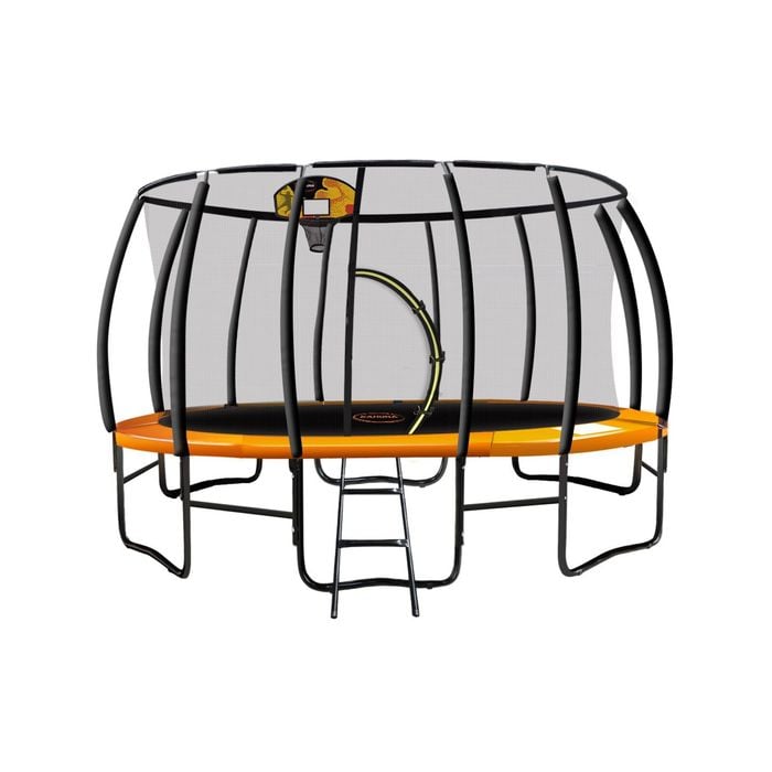 Kahuna Trampoline 16 Ft With Basketball Set - Orange
