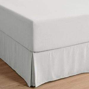 Dreamaker Linen Cotton Valance Dove Grey Single Bed