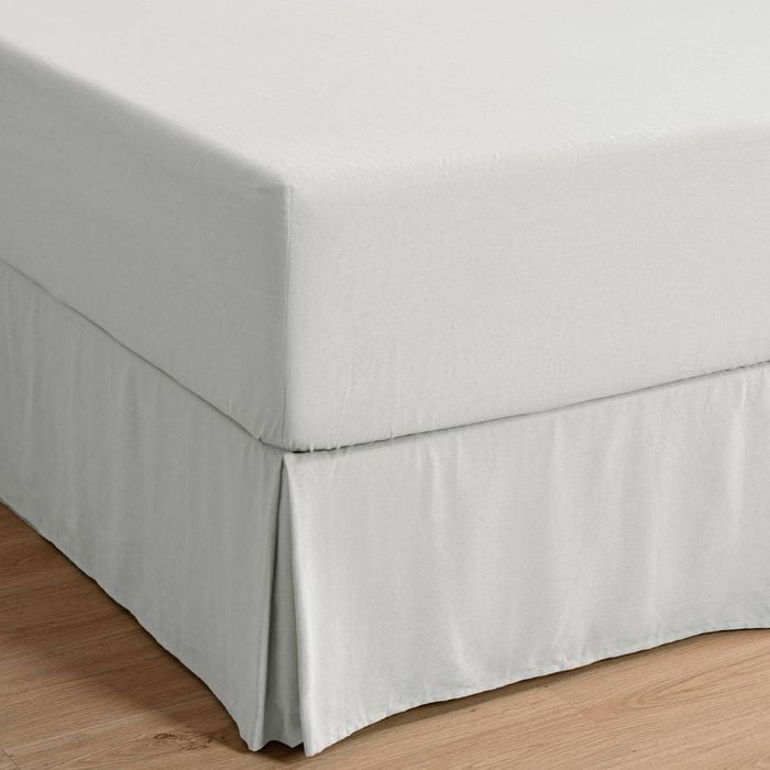 Dreamaker Linen Cotton Valance Dove Grey Single Bed