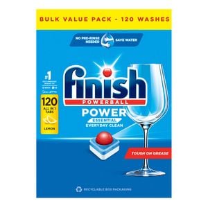 Finish Power Essential Lemon Sparkle Dishwashing Tablets - 120 Pack