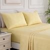 LINENOVA 1800TC Striped Microfibre Sheet Set-Beige Single