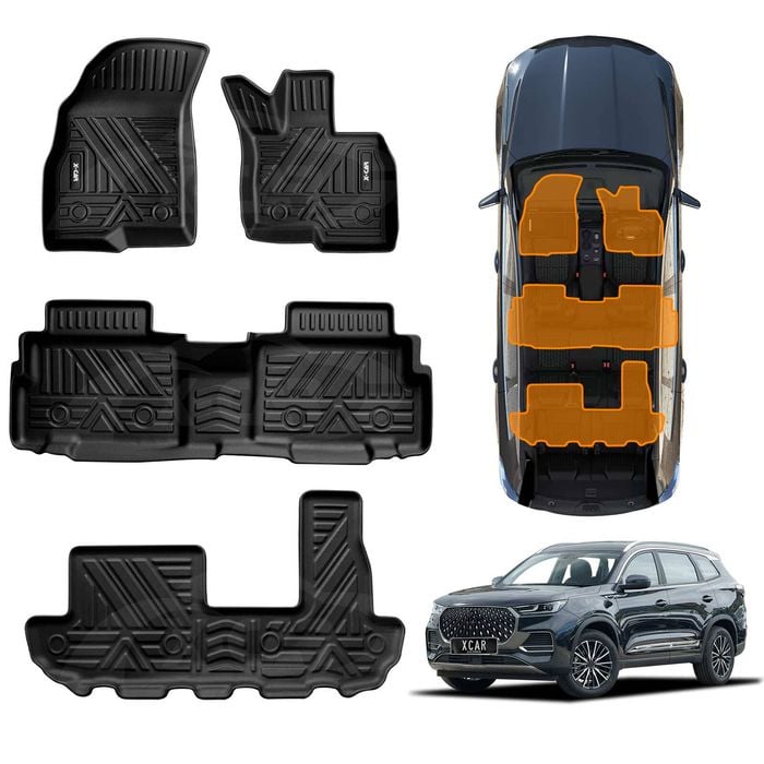 3D Floor Mats for Chery Tiggo 8 Pro Max 2024-2025 Heavy Duty All Weather Mats Carpet Liner Set