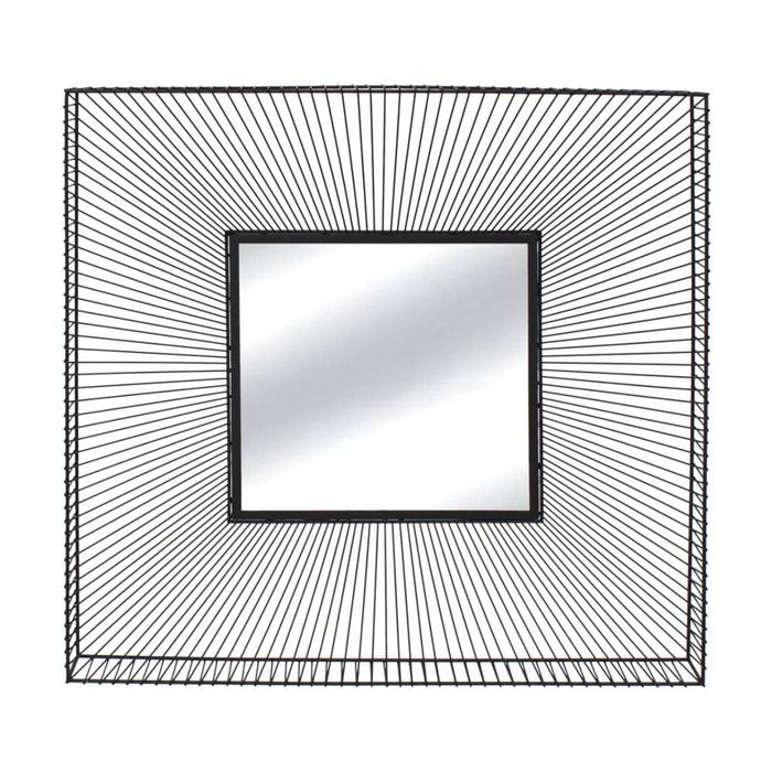 NF Living Reflectric Mirror 91x91cm Metal & Glass Finish - Black