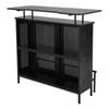 Costway 2-in-1 Kitchen Bar Table 4-Tier Wine Cabinet Black