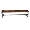 P&P Brown Industrial Rustic Wall Shelf With Pipe Hanging Rod – Wood Board & Metal Clothing Rack