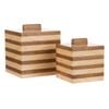 Academy Berg Decorative Box 2pcs Set Light & Dark Timber 14x14x17.5cm