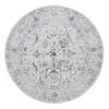 Loopsie-240cm X 240cm-sakalar Grey Floral Medallion Washable Round Rug