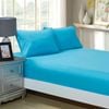 Fabric Fantastic 1000tc Ultra Soft Queen Size Bed Light Blue Fitted Sheet & 2 Pillowcases Set