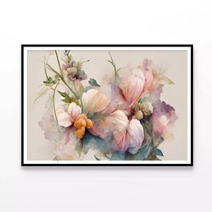 Pink and White Flowers Painting  Print 100% Australian Made 90x60cm  (Poster)