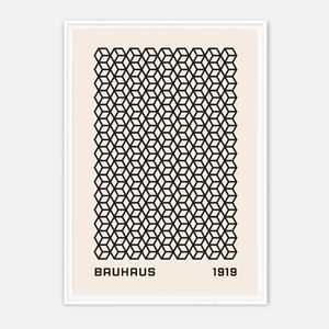 Galrie Bauhaus 1919 Geometric Art Print - Iconic Deco Masterpiece for Modern Interiors, White Frame, A2 42 x 60cm (16 x 24inch)