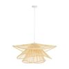 Lexi Lighting Talia Rattan Pendant Light Natural Bamboo Iron Shade 65cm