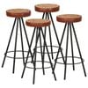 vidaXL Bar Stools 4 pcs Real Leather