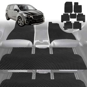 6D Diamond Car Floor Mats for Kia Carnival 2015-2020-Ultimate Set-Black-Outback GT