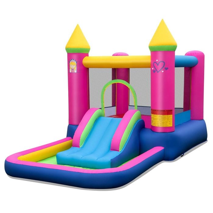 Costway Magical Princess Bounce House W/slide Inflatable Castle - No Blower