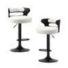 Oikiture Bar Stools Gas Lift White Set of 2