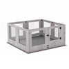 P&P Transparent And Grey Glass Dog Whelping Box With Divider And Rail