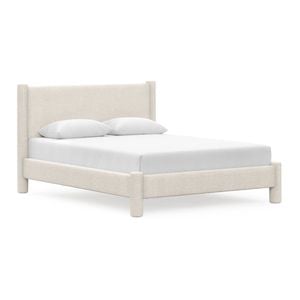 Liora Queen Cream Bouclé Fabric Bed Frame