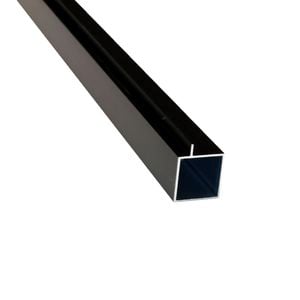 Rapid 25.4 x 25.4 x 1.2mm x 180cm Black Anodised Aluminium Connectable Square Tube with Lip