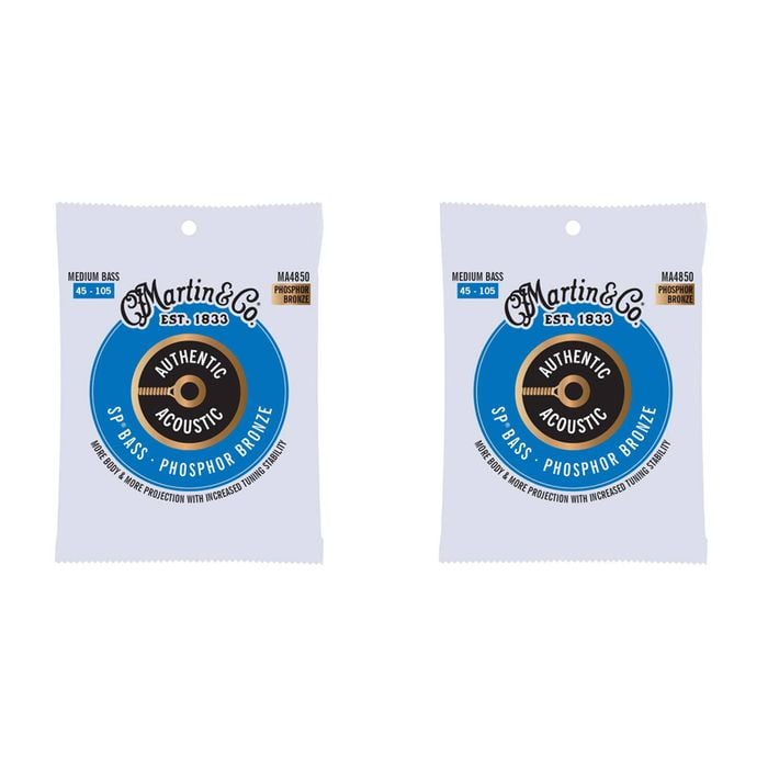 2PK Martin Guitar MA4850 Authentic Bass 4 Strings 92/8 Phosphor Bronze Medium
