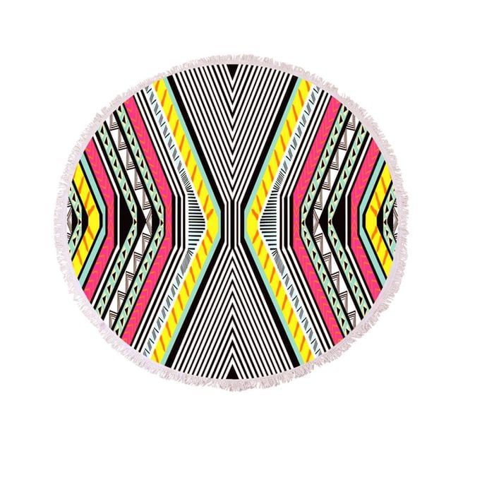 100% Cotton Round Beach Towel Ellie 150 + 5 cm Diameter