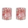 2PK LVD Glass Votive Candle Holder Home Decor 10cm Mosaic Cranberry