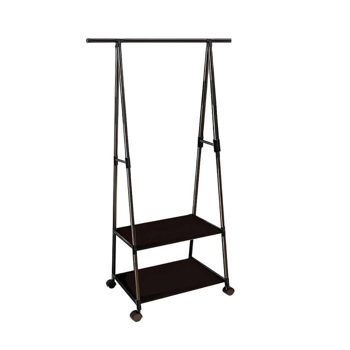 SOGA Black 2-in-1 Clothes & Shoe Rack
