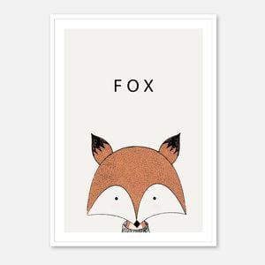 Galrie Charming Modern Minimalist Fox Art Print for Home Decor, Poster Only, 70 x 100cm (28 x 40inch)