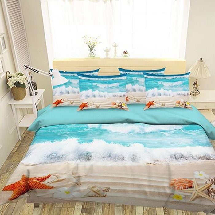 3D Beautiful Beach 160 Bedding Set Pillowcases Quilt Duvet Cover Set Queen King