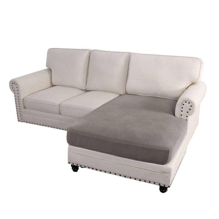 Smarcute 2 Seater Sectional Sofa Couch Lounge Chaise Cushion Seat Cover Taupe (1 Chaise Seat Only)