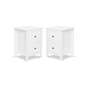 Franco 2 Drawer Set of 2 White Bedside Tables