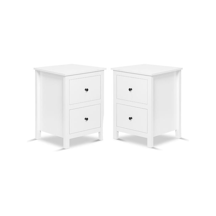 Franco 2 Drawer Set of 2 White Bedside Tables