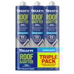 Selleys 310g Translucent Roof And Gutter Silicone Waterproof Sealant - 3 Pack