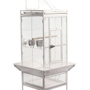 YES4PETS White 153 cm Large Bird Budgie Cage Parrot Aviary With Metal Tray and  Wheel